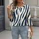 thumbnail image 2 of TaTaai Daily Wear T-Shirt Soft Skin-Friendly Women's Fashion Printed Button Round Neck 3/4 Sleeve Loose Casual All Season Fashion Top Gift, 2 of 7