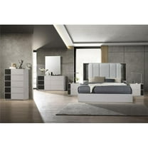 J&M Furniture 17566-Q Lucia Bed, Grey - Queen Size