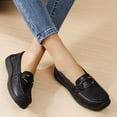 thumbnail image 6 of Domzle Women's Comfortable Faux Leather Penny Loafers Slip On Business Casual Dress Shoes Lightweight Office Work Flats Everyday Walking Shoes for Women Black, 6 of 7