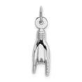 thumbnail image 3 of 14K White Gold Charm Pendant Themed 22.4 mm 5.5 Rock On Sign, 3 of 4