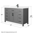 thumbnail image 4 of Beckett 54" Dark Gray Single Vanity & White Quartz Top (1-Hole) & Black Trim, 4 of 5