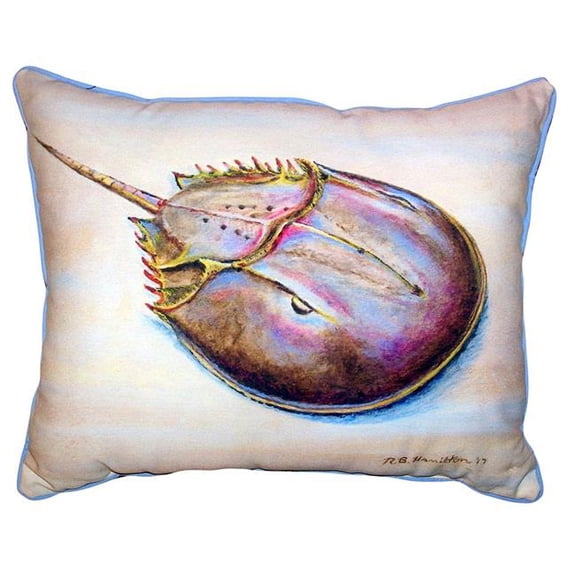 Betsy Drake SN665 11 x 14 in. Horseshoe Crab Small Outdoor & Indoor Pillow