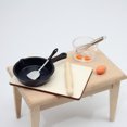 thumbnail image 3 of 7pcs/set 1:12 Scale Dollhouse Miniature Food Toy Mini Kitchen Accessories Rolling Pin Frying Pan Eggbeater Doll House Model, 3 of 6