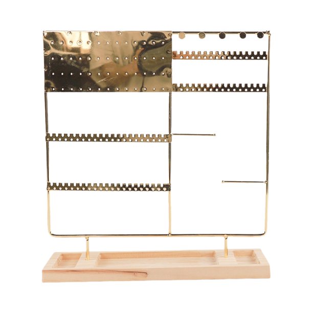 Organizador de joyas con base estable para mujeres y niñas, elegante y multicapa. oro
