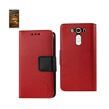 [Pack Of 2] REIKO LG V10 3-IN-1 WALLET CASE IN RED