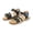Black, variant on Ruyang Flower Sandals for Girls Hook and Loop Non-Slip Woven Flat Shoes Summer Swim Beach Vacation Rubber Sole Sandals