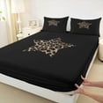 thumbnail image 3 of Castle Fairy Teens Safari Leopard Print Full Size Sheets 4-Piece,Stars Print Breathable Bed Sheets,Jungle Wildlife Animal Cheetah Lightweight Sheet Sets,Lightweight Room Decor, 3 of 7