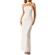 thumbnail image 1 of Vestido largo HTZMO elegante ajustado de verano con cuello halter blanco M, 1 of 7