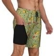 thumbnail image 2 of Yiaed Taco Print Mens Swim Trunks Bathing Suit Compression Liner Beach Swim Shorts Swimwear Quick Dry Zipper Pocket No-Chafing Board Short-Medium, 2 of 6