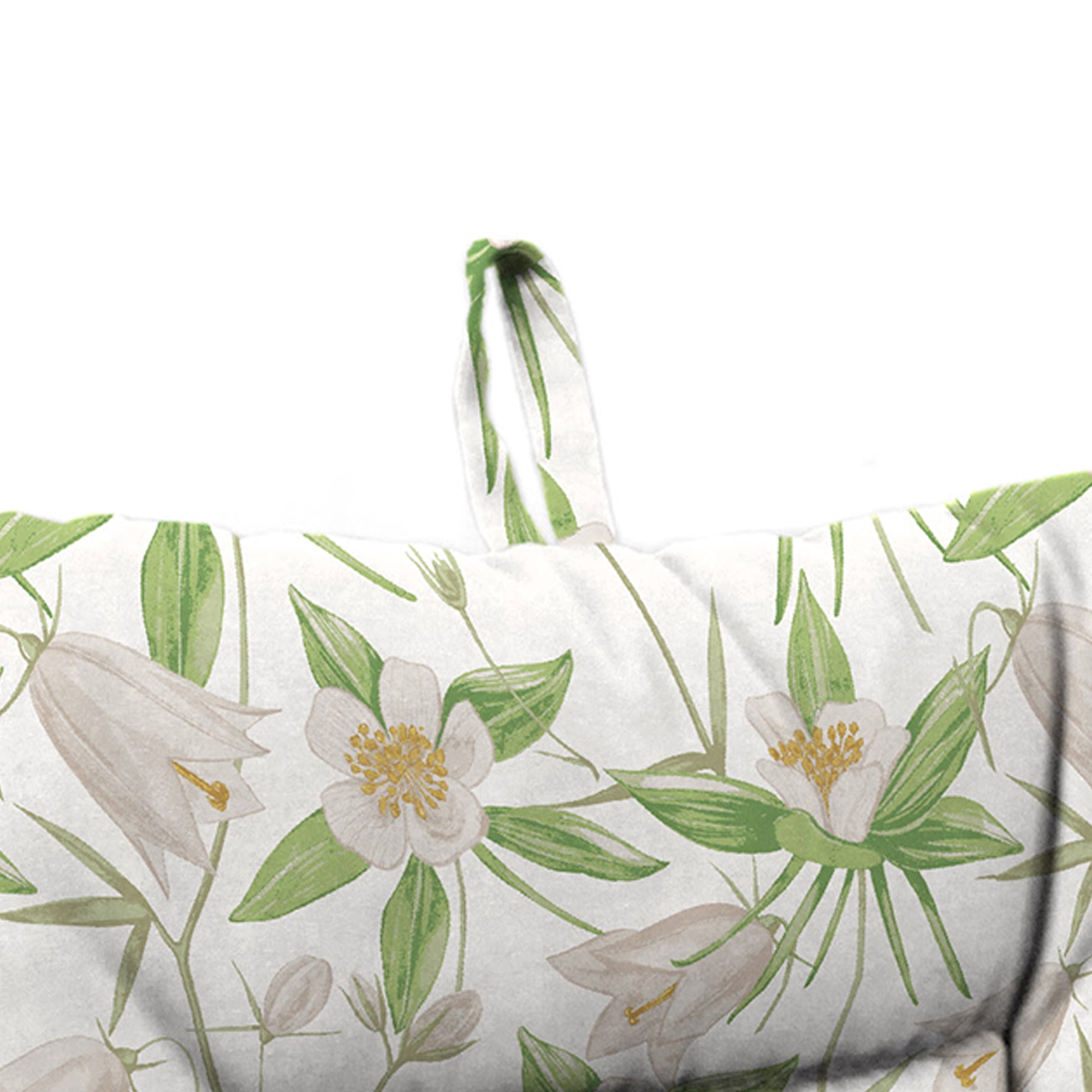 Jordan Manufacturing 38" x 21" Alleah Chutney Cream Floral Rectangular Outdoor Wrought Iron Chair Cushion with Ties and Hanger Loop