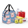 thumbnail image 4 of KLL Cute Pig Flowers Print Insulated Lunch Bag Women, Reusable Cute Tote Lunch Box for Adult & Men, Leakproof Cooler Lunch Bags for Work Office Travel Picnic, 4 of 5