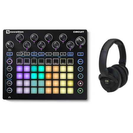 Novation CIRCUIT Groove Box Music Controller Pad/Drum Machine + KRK Headphones