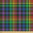 thumbnail image 2 of Ambesonne Fashion Fabric by the Yard Upholstery, Plaid Pattern on Dark Back, 3 Yards, Violet Forest Green Blue, 2 of 5
