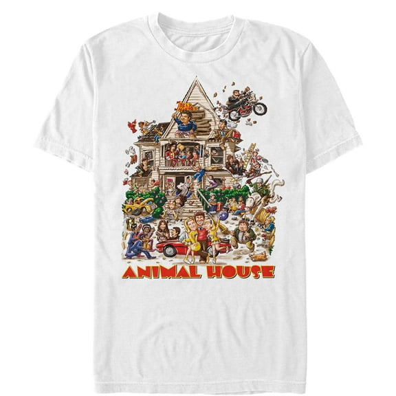 Men's Animal House Original Movie Poster  Graphic Tee White Large