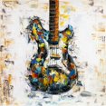 thumbnail image 3 of Guitare Colorée Abstraite - Toile 36"x36 Pouces - Impression à la Demande, 3 of 5