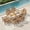 Teak, variant on Erinnyees 7-Piece HDPE Outdoor Dining Set, 66.9" Marble Texture Patio Table with Umbrella Hole, and 6 All-Weather Chairs for Yard Deck Porch, Gray