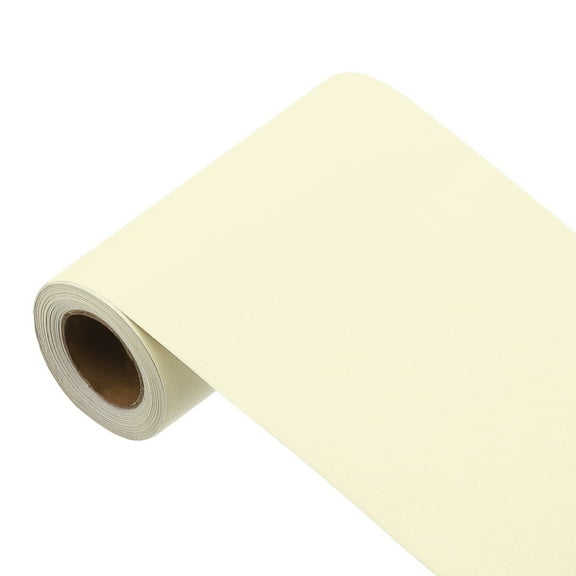 Uxcell 197"x3.9" Cream Yellow Wallpaper, Peel and Stick Wallpaper, Yellow Contact Paper Solid Color Vinyl Self-Adhesive Wall Paper Decorative for Wall Covering