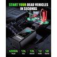 thumbnail image 3 of Soulor Jump Starter with Air Compressor, 6000A Battery Jumping Starter (Suitable for Gasoline and Diesel Vehicles),Three Emergency Lights Modes, 3 of 11