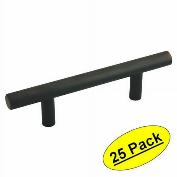 Cosmas® 305-030ORB Oil Rubbed Bronze Cabinet Hardware Euro Style Bar Handle Pull - 3" Hole Centers, 5-3/8" Overall Length - 25 Pack