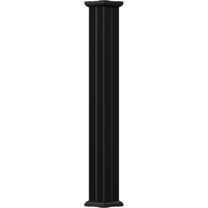 4" x 9' Endura-Aluminum Column, Square Shaft (For Post Wrap Installation), Non-Tapered, Fluted, Textured Black Finish w/ Capital & Base