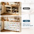 thumbnail image 4 of Cabinet Curtains 32"W x 55"L, Dustproof Sink Skirt Curtain for Kitchen Bathroom, Adhesive Desk Skirt Door Cover Curtains for Pantry Classroom Office Closet, 4 of 8