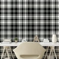 thumbnail image 3 of Ambesonne Abstract Peel & Stick Wallpaper for Home, British Tartan Pattern, 13"x72", White Black, 3 of 6