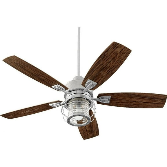 Kentmere Close Patio Fan in Traditional Style 52 inches Wide By 18.46 inches High-Galvanized Finish-Walnut Blade Color Bailey Street Home