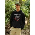 thumbnail image 3 of Old Glory Mens Always Be Yourself Shark Bloody Long Sleeve Graphic Hoodie, 3 of 6