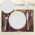 thumbnail image 3 of Ambesonne Landscape Place Mats Set of 4, Misty Weather Forest, Standard Size, Pale Yellow Dark Orange, 3 of 6