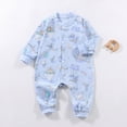 thumbnail image 2 of sdbrld Sleepers for Baby Boy Newborn Pajamas Long Sleeve Romper Jumpsuit Infant Clothes Boys 3-24Months Bodysuit Fall Winter Sky Blue Sizes 6-9 Months, 2 of 7