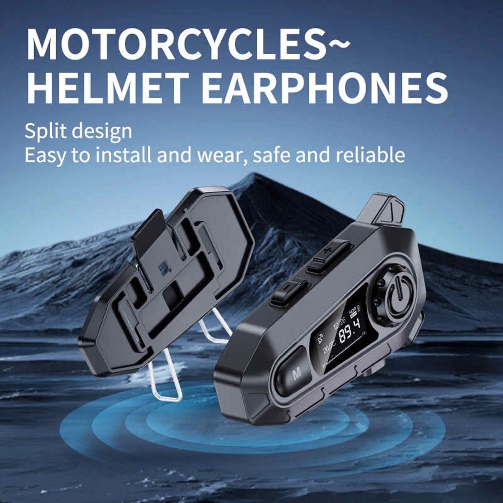CSYANXING Bluetooth Helmet Headset, Bluetooth 5.4 15m Range, IPX5 Waterproof for Motorcycle Rainy Snowy Riding