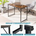 thumbnail image 5 of Giantex 40” Home Office Computer Desk, Modern Simple Writing Study Desk, Metal Frame Gaming Desk, Laptop PC Workstation, Rustic Brown, 5 of 8