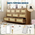 thumbnail image 6 of Accreate Dresser for Bedroom, 10 Drawer Wooden Chest of Drawers with Rattan Front, 59" Wide Modern TV Stand and Storage Cabinet for Living Room, Nursery, Hallway, 6 of 8