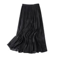 thumbnail image 2 of Maoxin Skirts for Women Women's Summer New High Waist Cool And Comfortable line Skirt Large Size Temperament Elastic Waist Mid Length Skirt ,Black,Free Size, 2 of 4