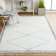 thumbnail image 2 of SAFAVIEH Casablanca Erica Diamond Cotton Area Rug, Ivory/Grey, 8' x 10', 2 of 8