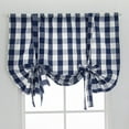 thumbnail image 3 of 1 Piece Buffalo Check Plaid Gingham Rod Pocket Window Tie Up Shade Curtain Panel (23.6" X 63", Blue), 3 of 8