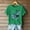 Green, variant on Women's Summer Tops Retro Denim Patch Art Cats Print T-Shirt Cats Lover Shirts Casual Fashion Short Sleeve Crewneck Blouses Pullover