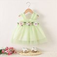 thumbnail image 2 of KPOPLK Baby Girls Spaghetti Strap Dress Toddler Summer Dresses Kids Beach Casual Sundresses with Pockets for 6M-4 Years(2-3 Years,Light Green), 2 of 4