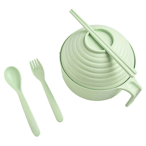 Mosiee Microwave Noodle Bowl W/ Spoon Chopsticks Fork Quick Ramen Cooker Ramen Noodle Cooker College Dorm Room- Apartment Essentials-