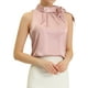 thumbnail image 1 of Blusa elegante de satén sin mangas con lazo y cuello de pajarita para mujer Rosa M Allegra K, 1 of 6