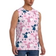 thumbnail image 2 of Haiem Men's Cartoon Poodle Dog Print Tank Tops Summer Sleeveless Cut Off Workout T-Shirts Fitness Vest Athletic Undershirts-Large, 2 of 8