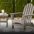 thumbnail image 4 of DuroGreen Folding Adirondack Chair With Side Table, Made With All-Weather Tangentwood, Oversized, High End Patio Furniture for Porch, Lawn, Deck, or Fire Pit, No Maintenance, USA Made, Coastal Gray, 4 of 7