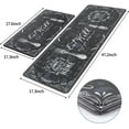 thumbnail image 3 of Anti Fatigue Comfort Kitchen Standing Desk Mat Decorative Ergonomic Floor Pad Kitchen Rug Waterproof Stain Resistance Non Slip Kitchen Set, 17.3''''x27.6''''+17.3''''x47.2'''', Eat Well, 3 of 6