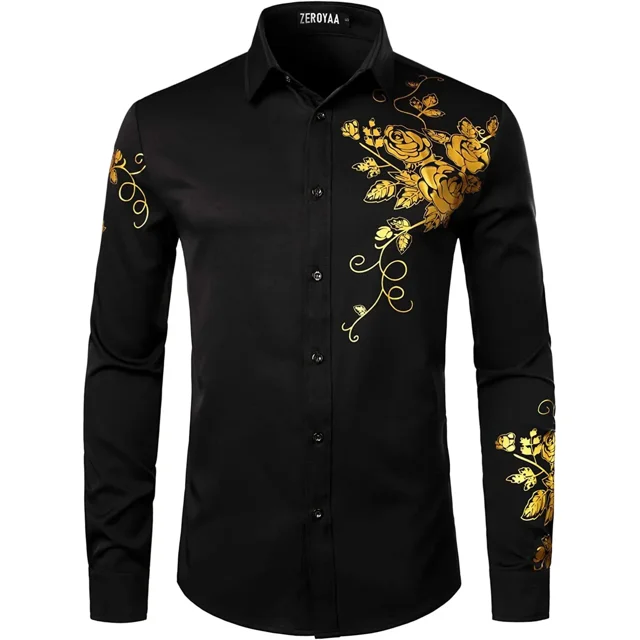 Camisa de manga larga con estampado informal para hombre, camisa con solapa y botones, de lujo, a la moda, muy vendida, 2024
