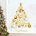 thumbnail image 2 of Pegatinas para ventana con diseño de árbol de Navidad dorado, pegatinas para pared grandes de Navidad en inglés, 2 of 5