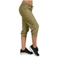 thumbnail image 4 of EGNMCR Women's Sweatpants Capris Pants Cropped Jogger Running Pants Lounge Loose Fit Drawstring Waist - Summer, 4 of 7