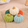 thumbnail image 3 of Adornos de calabaza tejidos a mano, calabazas de crochet multicolor, calabazas de otoño para decoración de mesa del hogar, Halloween, Acción de Gracias (azul, 5 piezas), 3 of 4