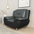 thumbnail image 2 of Uspridefurniture Eveland 47.3" Faux Leather Upholstered Club Chair-Gray/Black, 2 of 5