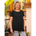 thumbnail image 3 of Plus Size Tops for Women Short Sleeve Shirts Casual Summer Clothes Round Neck Tunics for Leggings, 3 of 6