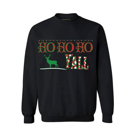 Merry Christmas Y'all Shirt Texas Ugly Christmas Sweatshirt Ho Ho Ho Yall Ugly Christmas sweater Holiday sweatshirt for men womens Ugly Christmas sweaters Ho Ho Ho Yall Merry Christmas Xmas Gifts ()